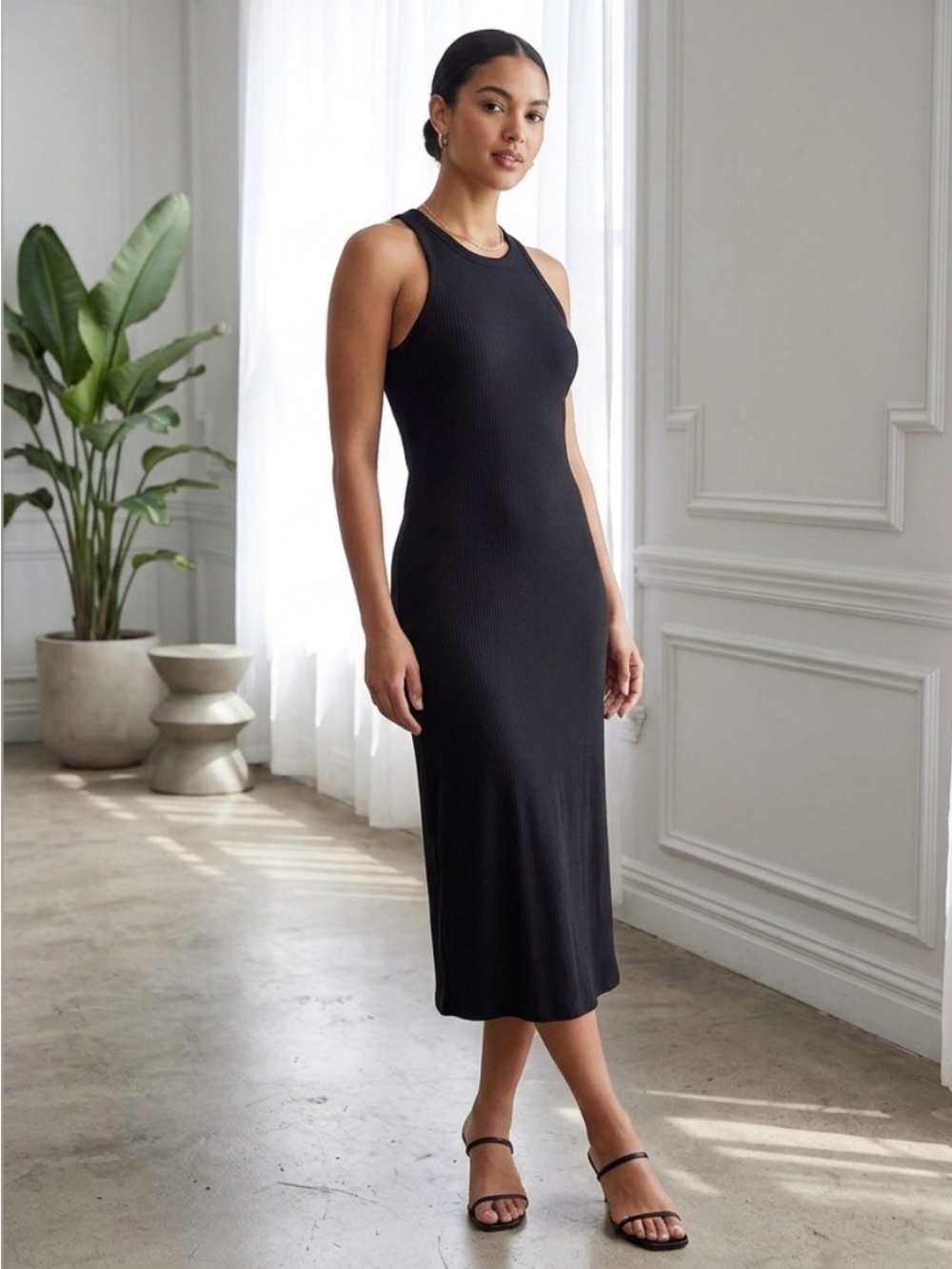 Gap Black Midi Tank Dress